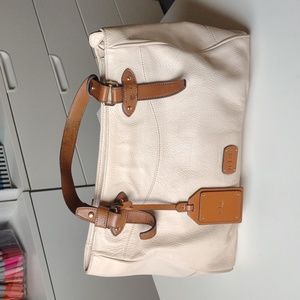 Lauren Ralph Lauren RLL Cream and Tan Double-handled Satchel